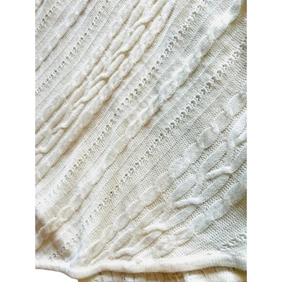 Metaphor Cream Asymmetrical Cable Knit Sweater XLARGE Vanilla Girl Cozy Soft - Picture 4 of 10